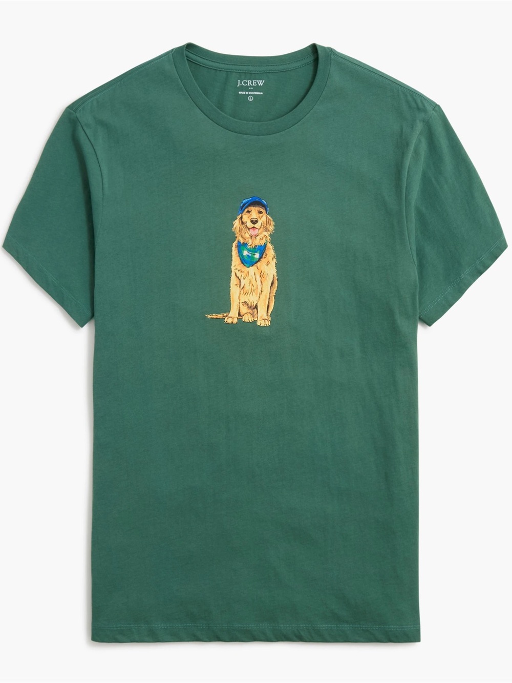 J Crew Factory Forest green golden retriever dog T-shirt